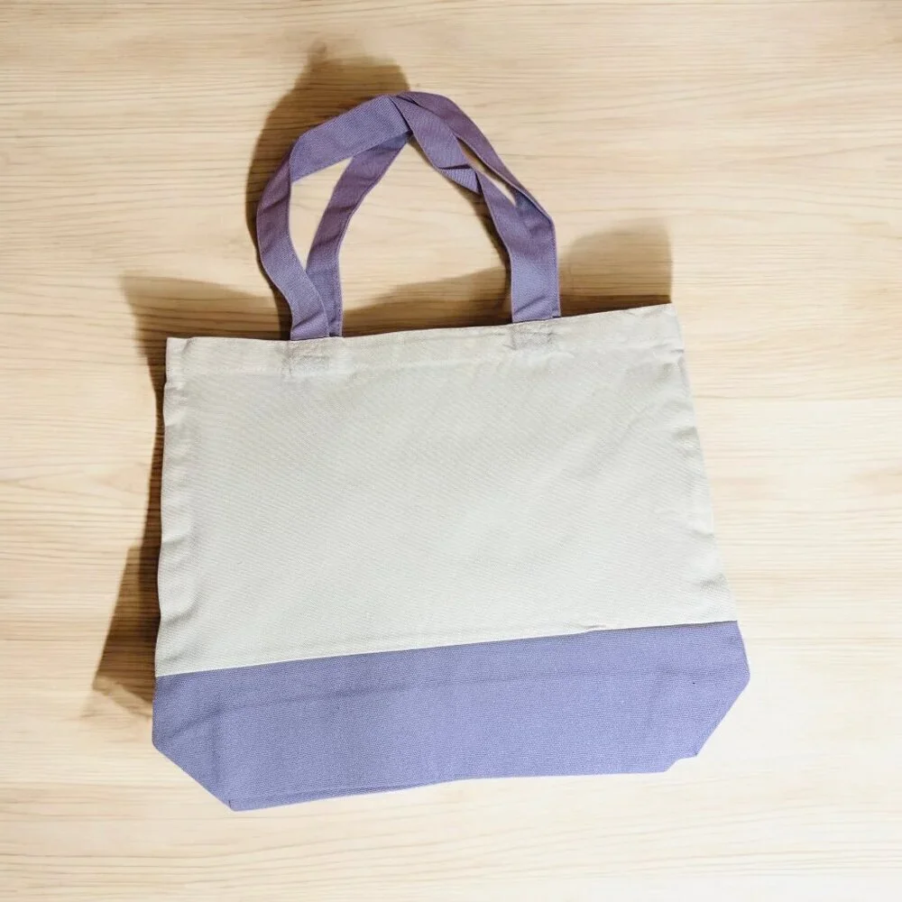 Large Canvas Tote Bag with Elegant Girl Art | Hand Pressed | 17”x14” | New